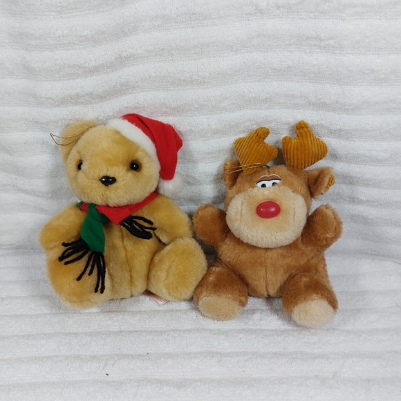 Fun World Toys Vintage Fun World Christmas Plush Bear Reindeer